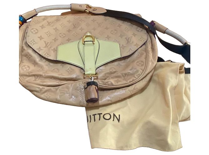 Louis Vuitton Monogram Empreinte Shoulder Bag Beige Leather