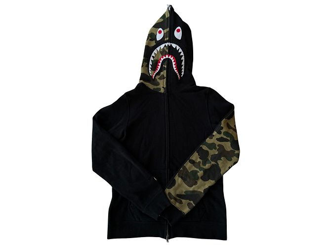 Autre Marque A Bathing Ape BAPE Shark Full-Zip Hoodie 1st Camo - Grün/Schwarz