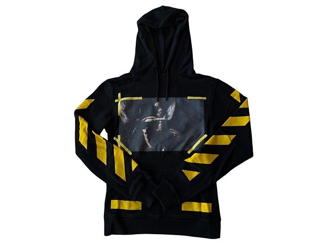 Off White Off-White Caravaggio Hoodie Schwarz Gelb