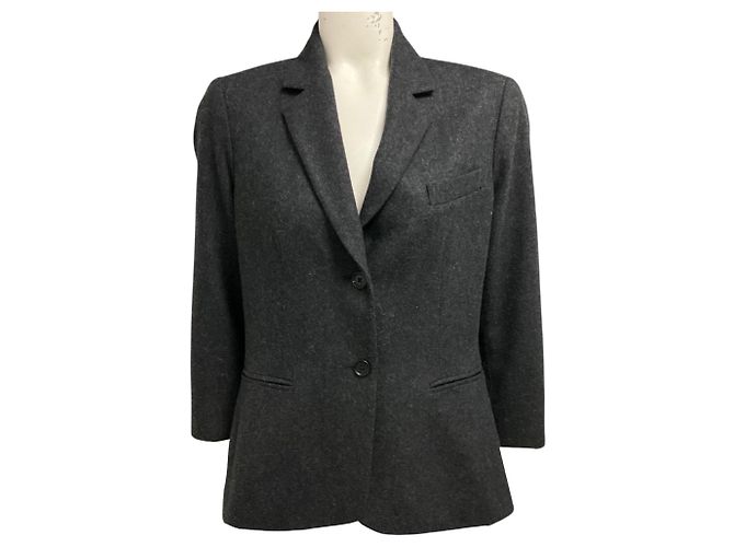 The Row Charcoal Grey Two Button Wool Jacket