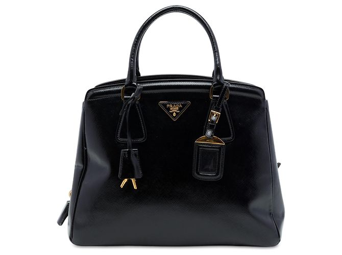 Sac Tote Prada Parabole Medium en Saffiano Vernice Noir