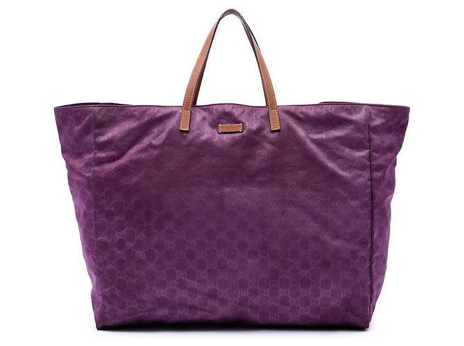 Mala de viagem Gucci GG em nylon roxa