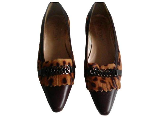 Autre Marque Mocassins Stockton em couro e estampado de leopardo