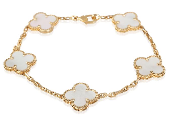 Bracciale Vintage Alhambra Van Cleef & Arpels in Oro Giallo e Madreperla