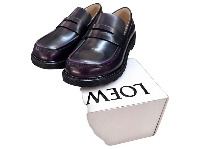 Loewe Mocassins en cuir violets