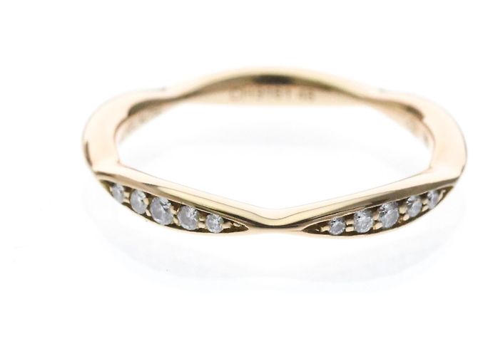 Chanel Camélia Ring mit halben Diamanten in Roségold