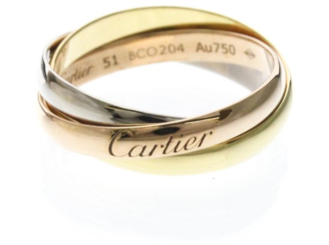 Anel Cartier Trinity em ouro branco, amarelo e rosa