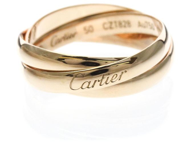 Anel Cartier Trinity em ouro rosa branco e amarelo