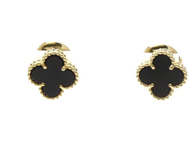 Orecchini Van Cleef & Arpels Sweet Alhambra Onice Oro Giallo