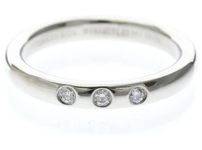 Autre Marque Anel Stacking Band Tiffany em Platina