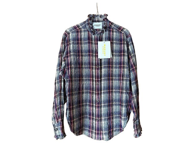Isabel Marant Etoile ISABEL MARANT ÉTOILE Camicia a quadretti in cotone e lino blu