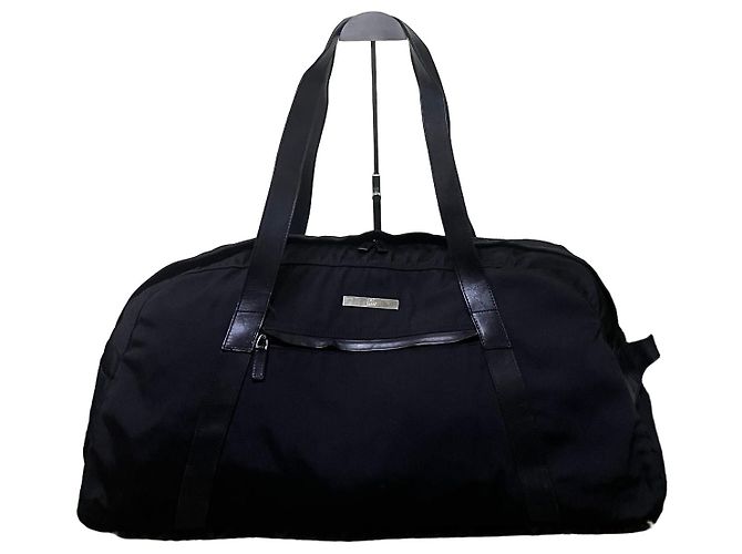 Gucci Bolso Duffle de Nailon Negro y Cuero