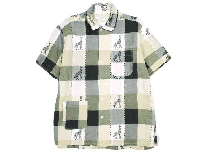 Autre Marque Engineered Garments Camp Shirt Cotton Giraffe Jacquard Shirt Cotton