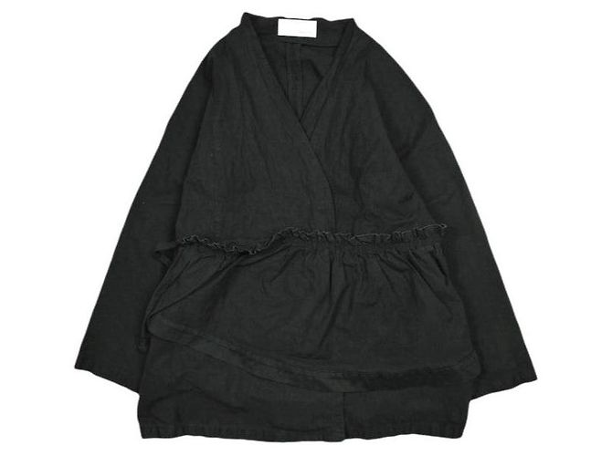 Autre Marque Giacca senza colletto Ebonyivory in cotone e nylon