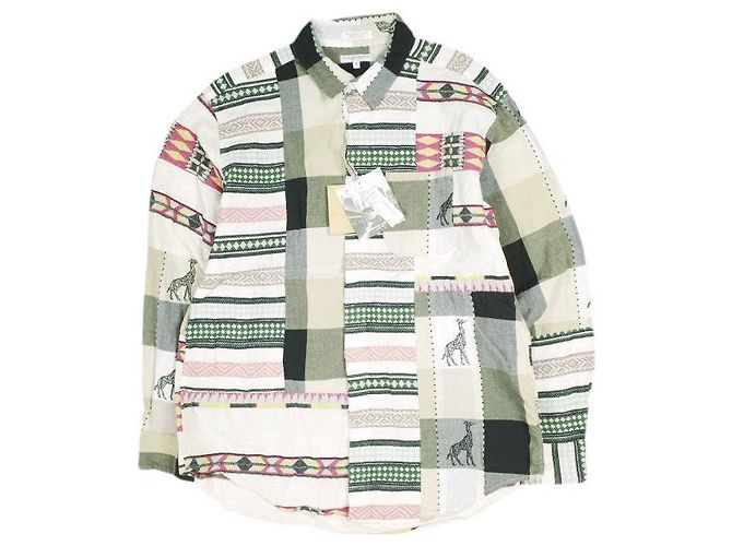 Autre Marque Engineered Garments Combo Short Collar Shirt Cotton Giraffe Jacquard Shirt