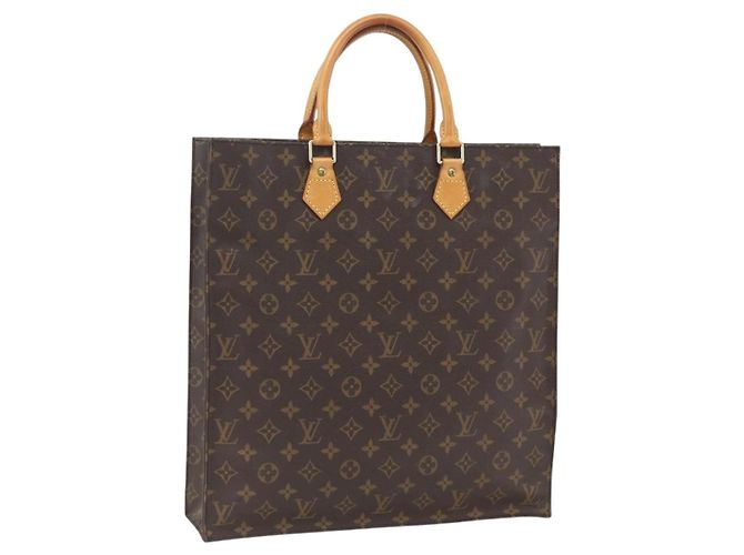LOUIS VUITTON Monogram Sac Plat Hand Bag M51140 LV