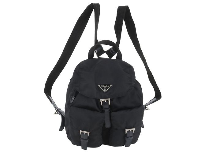 Sac à dos Prada en nylon Tessuto avec logo triangle en cuir