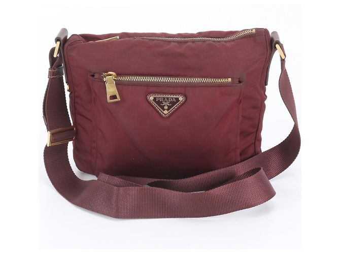 Sac en cuir et nylon Tessuto avec logo triangle Prada