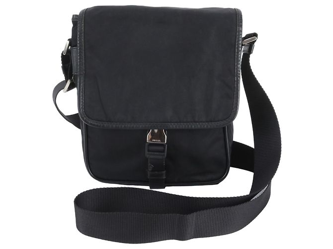 Sac à épaule en cuir et nylon Tessuto avec logo triangle Prada