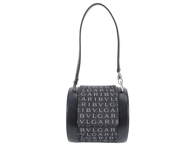 Bulgari Bvlgari B.zero1 Logomania Leather Drum Shoulder Bag