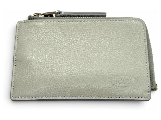Tod's Light Gray Leather Card Case