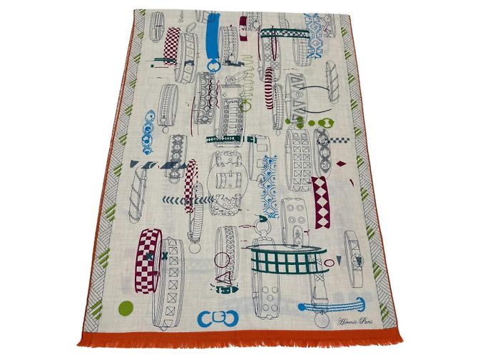 Hermès Hermes Rectangle Colliers de Chiens Cashmere Silk Shawl