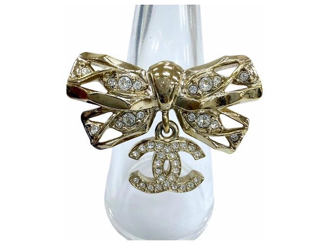 Anillo Chanel B24B Coco Mark Ribbon Rhinestone