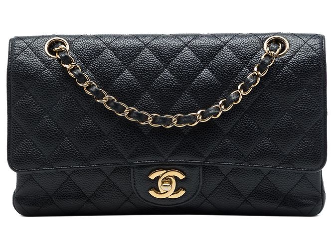 Chanel Black Medium Classic Caviar Double Flap