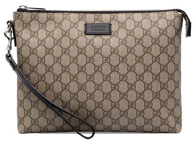 Gucci Beige GG Supreme Clutch