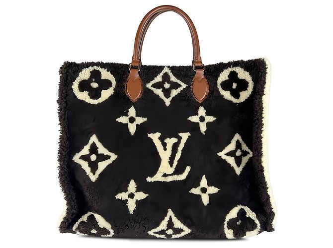 Louis Vuitton Black Monogram Giant Shearling Teddy Onthego GM