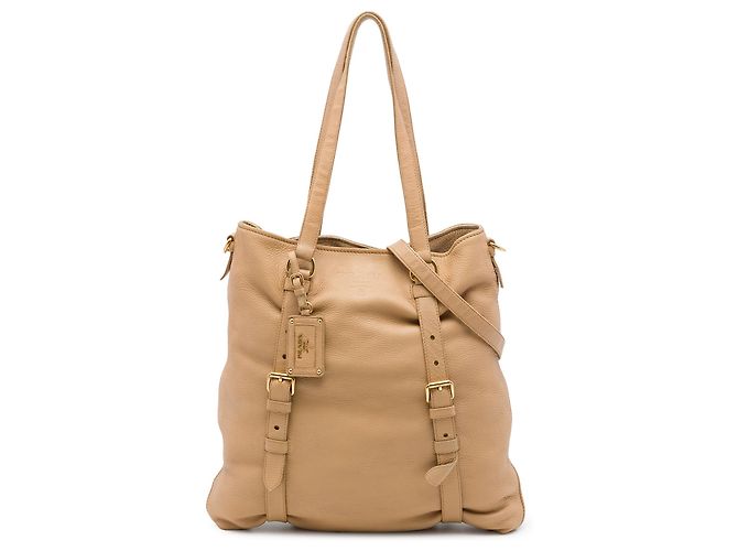 Sac cabas convertible ouvert Prada Beige Vitello Daino