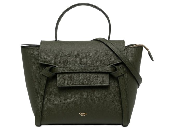 Belt Bag Céline Bolso cinturón Celine de piel de ternera micrograneada verde