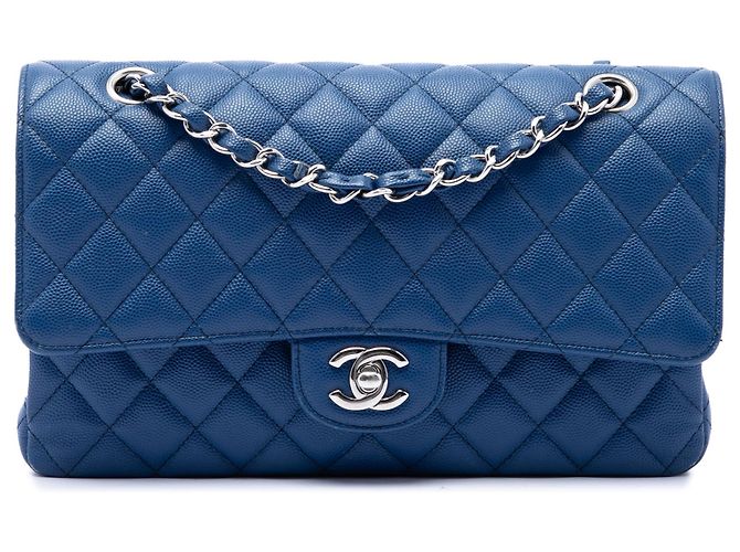 Chanel Blue Medium Classic Caviar Double Flap