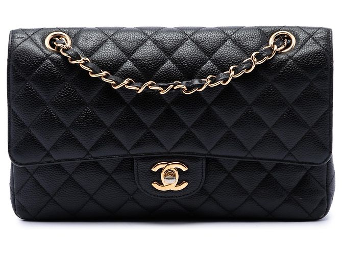 Chanel Black Medium Classic Caviar Double Flap
