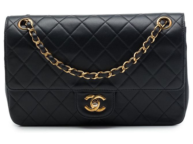 Chanel Black Medium Quilted Lambskin Double Flap