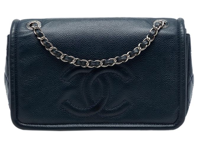 Chanel Blue Small Caviar CC Timeless Flap