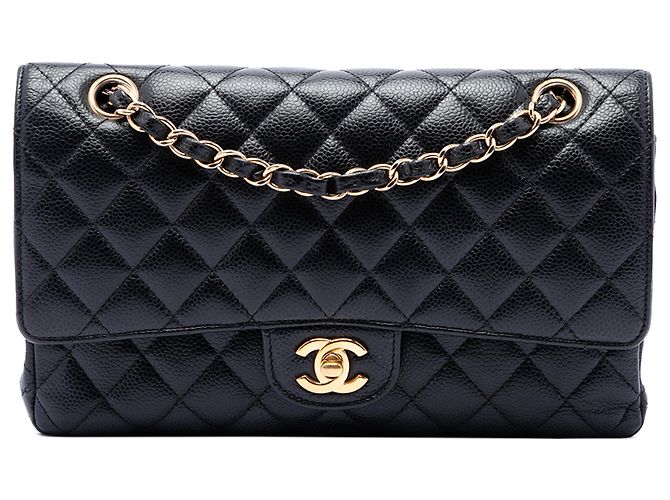 Chanel Black Medium Classic Caviar Double Flap