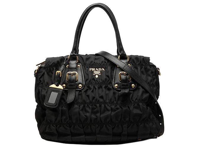 Sac à main Prada en Tessuto Gaufre noir