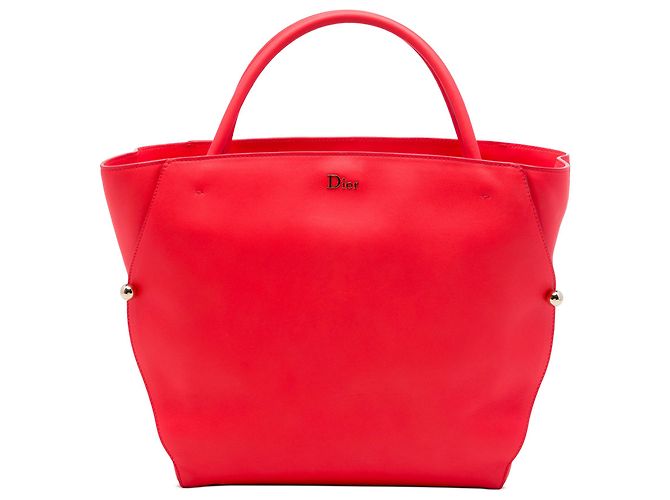Tote Diorbar Dior em pele de vitelo lisa vermelha Medium