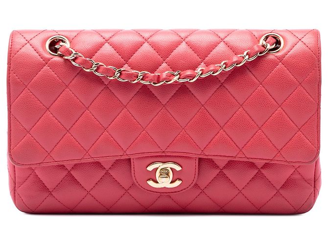 Chanel Pink Medium Classic Caviar Double Flap