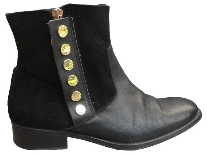 Zadig & Voltaire Bottines Arcade en cuir et daim noir
