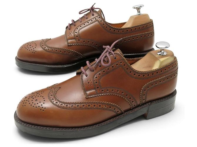 SCARPE JM WESTON DERBY TRIPLES SEMELLES 589 8C 41.5 42 IN PELLE MARRONE