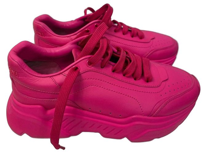 Dolce & Gabbana Chunky Low-Top-Sneaker aus rosa Leder