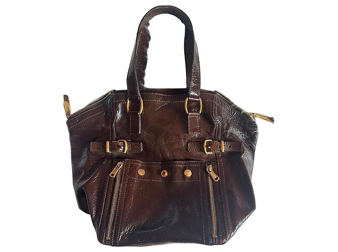 Downtown Yves Saint Laurent Muse Two bolso de mano de cuero marrón