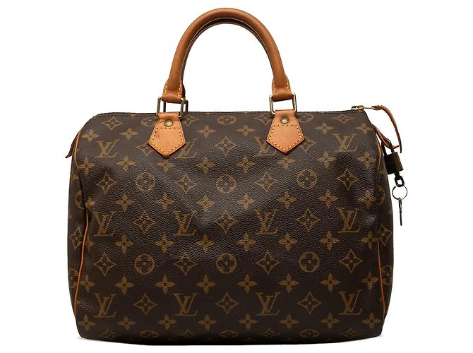 Bolsa Boston Louis Vuitton Monogram Speedy 30 Castanha