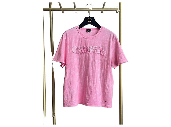 Top Chanel 23P in cotone rosa