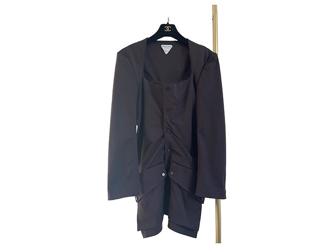 Top Bottega Veneta de seda castanho
