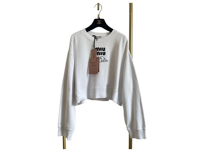 Sudadera con capucha Miu Miu de algodón con estampado de nubes