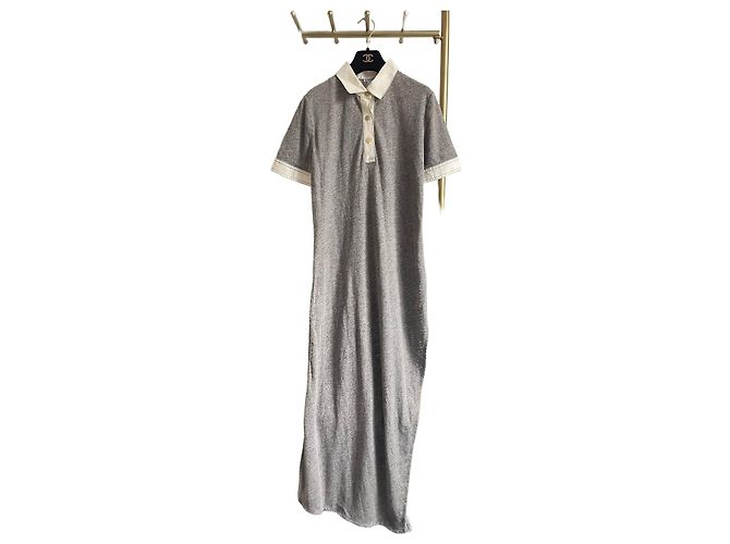 Loewe Kleid aus Leinen in Grau Color-Block