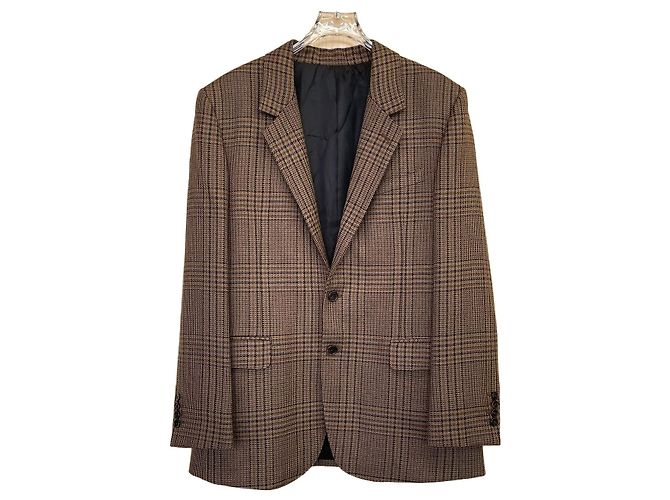 Céline Tweed Jacket Chestnut Check Pattern Size 40